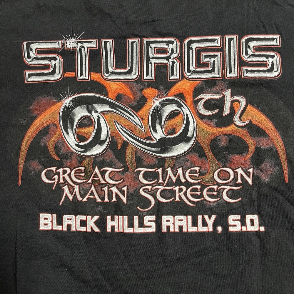 Vintage 2009 Sturgis Motorcycle Rally TShirt Mens XL Faded Black 69 Y2K